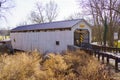 KellerÃ¢â¬â¢s Mill White Covered Bridge Royalty Free Stock Photo